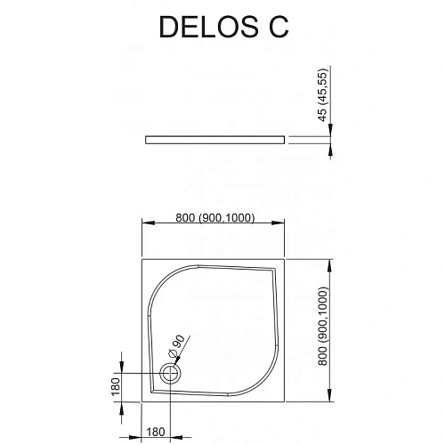 Душевой поддон Radaway Delos C800 SDC0808-01 80x80 Душевой поддон Radaway Delos C800 SDC0808-01 80x80