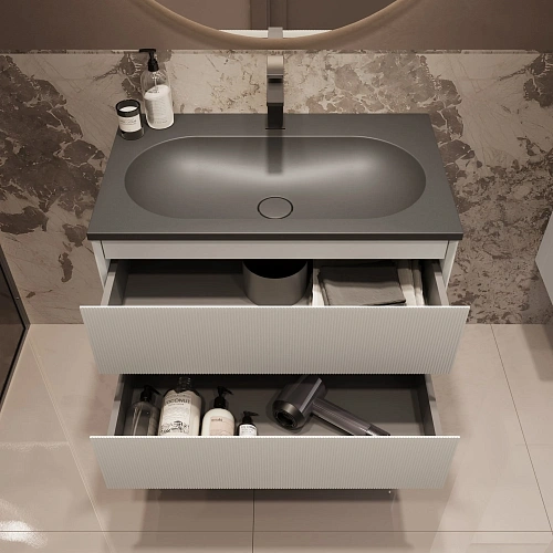 Тумба под раковину Vincea Welle 800 подвесная, белый матовый софт-тач Тумба под раковину Vincea Welle 800 подвесная, белый матовый софт-тач