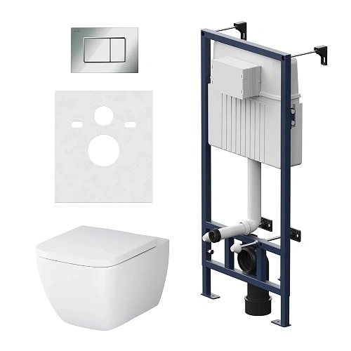 Комплект унитаза AM.PM Gem IS70251.901701 с инсталляцией, сиденьем микролифт и клавишей смыва Комплект унитаза AM.PM Gem IS70251.901701 с инсталляцией, сиденьем микролифт и клавишей смыва