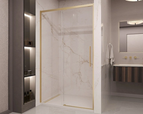 Душевая дверь Vincea Stella VDS-1ST140CLG 1400 брашированное золото, стекло прозрачное Душевая дверь Vincea Stella VDS-1ST140CLG 1400 брашированное золото, стекло прозрачное