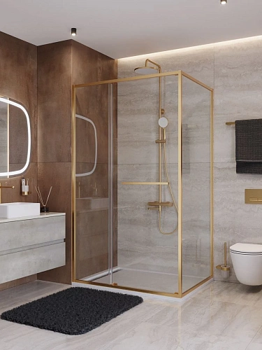 Душевой уголок CEZARES LUX-AH-FS-11-120/90-C-BORO 120x90 см, профиль брашированное золото, стекло прозрачное Душевой уголок CEZARES LUX-AH-FS-11-120/90-C-BORO 120x90 см, профиль брашированное золото, стекло прозрачное