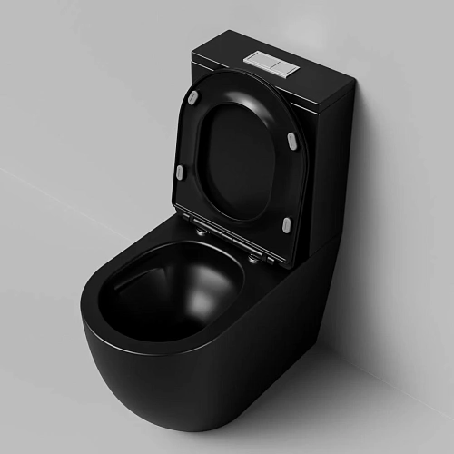 Унитаз напольный GROSSMAN GR-4494BMSQ 64x36x83,5 черный матовый, безободковый, торнадо с тонкой крышкой Унитаз напольный GROSSMAN GR-4494BMSQ 64x36x83,5 черный матовый, безободковый, торнадо с тонкой крышкой