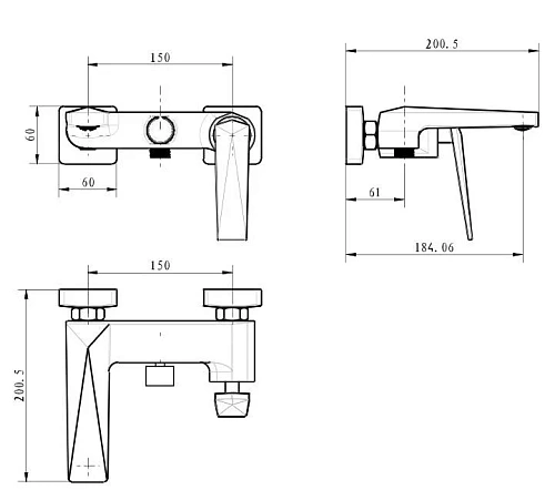 Смеситель для ванны Boheme VENTURO 373-SGM Shine Gun Metall Смеситель для ванны Boheme VENTURO 373-SGM Shine Gun Metall