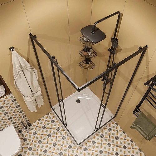 Душевой уголок DIWO Анапа 90х90, профиль черный матовый 569209 Душевой уголок DIWO Анапа 90х90, профиль черный матовый 569209