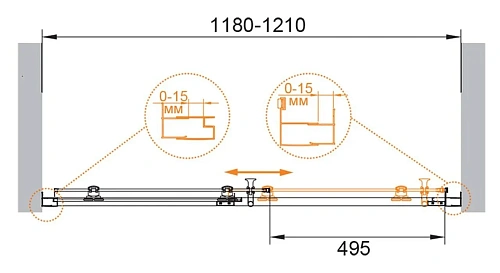Душевая дверь CEZARES ECO-O-BF-1-120-C-NERO 120см стекло прозрачное, профиль черный Душевая дверь CEZARES ECO-O-BF-1-120-C-NERO 120см стекло прозрачное, профиль черный