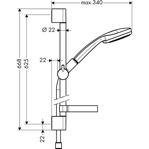Душевой гарнитур Hansgrohe Croma 100 Vario/Unica C 27772000 Душевой гарнитур Hansgrohe Croma 100 Vario/Unica C 27772000