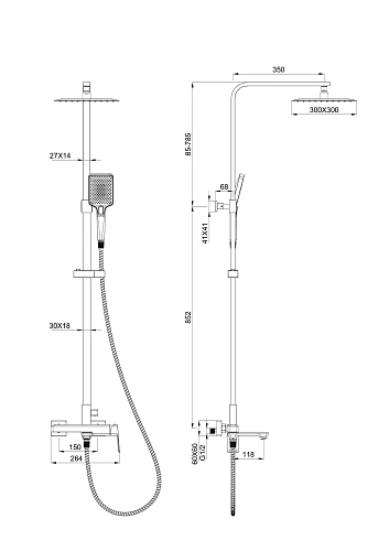 Душевая система Wonzon & Woghand DIAMOND брашированный никель (WW-88739011-BN) Душевая система Wonzon & Woghand DIAMOND брашированный никель (WW-88739011-BN)