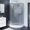 Картинка анонса товара «душевой уголок am.pm bliss l 90x90 wk53cc профиль матовый хром, стекло тонированное, с душевой систе»