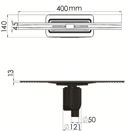 Душевой лоток BERGES SIMPEL 400, матовый хром, S-сифон D50/105 H50 вертикальный 090010 Душевой лоток BERGES SIMPEL 400, матовый хром, S-сифон D50/105 H50 вертикальный 090010