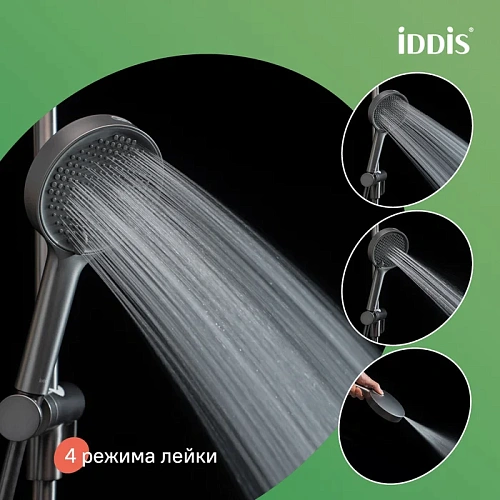 Душевая лейка IDDIS Aiger AIG4FG0i18 графит матовый Душевая лейка IDDIS Aiger AIG4FG0i18 графит матовый