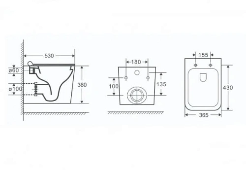 Унитаз подвесной NOFER ARLES 23040 сиденье микролифт 530x365 мм, белый Унитаз подвесной NOFER ARLES 23040 сиденье микролифт 530x365 мм, белый