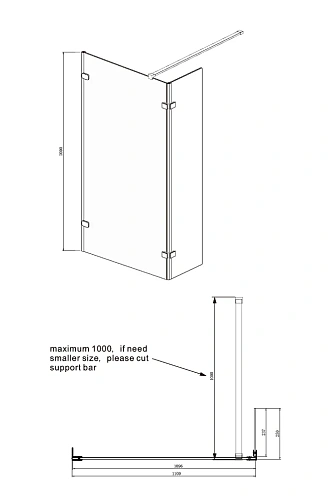 Душевая перегородка Ambassador Walk-in 15031107 (1100x2000) Душевая перегородка Ambassador Walk-in 15031107 (1100x2000)