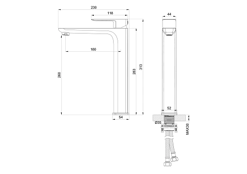 Смеситель для раковины Wonzon & Woghand хром (WW-88239003-CR) Смеситель для раковины Wonzon & Woghand хром (WW-88239003-CR)
