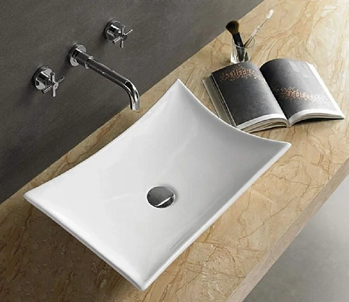 Раковина CeramaLux 7701B накладная, белый Раковина CeramaLux 7701B накладная, белый