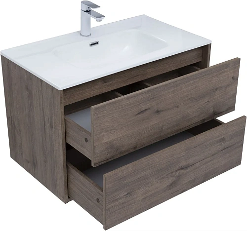 Тумба под раковину Aquanet Lino 80 (Flat) дуб веллингтон 00287543 Тумба под раковину Aquanet Lino 80 (Flat) дуб веллингтон 00287543