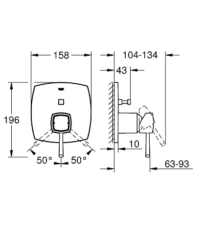 Смеситель для ванны GROHE Grandera, квадратная розетка, холодный рассвет глянец (24068GL0) Смеситель для ванны GROHE Grandera, квадратная розетка, холодный рассвет глянец (24068GL0)