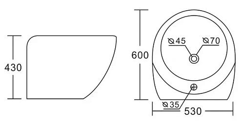 Раковина CeramaLux 1012 Раковина CeramaLux 1012