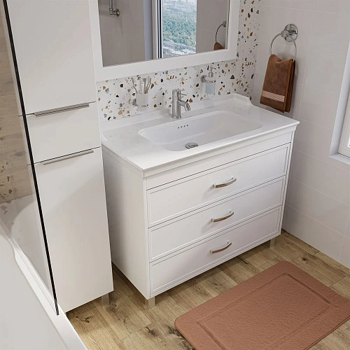 Тумба с раковиной STWORKI Хальмстад 100 белая 505730 Тумба с раковиной STWORKI Хальмстад 100 белая 505730