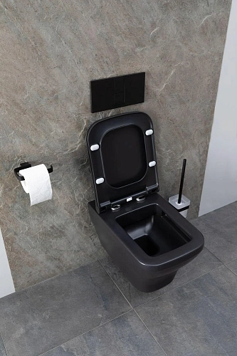 Унитаз подвесной Allen Brau Infinity 4.21011.31 с крышкой, черный матовый Унитаз подвесной Allen Brau Infinity 4.21011.31 с крышкой, черный матовый