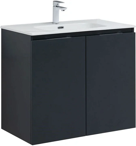 Тумба под раковину Aquanet Алвита New 80 2 дверцы, антрацит 00277527 Тумба под раковину Aquanet Алвита New 80 2 дверцы, антрацит 00277527