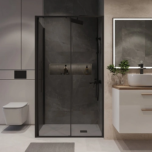 Душевой уголок Niagara Nova NG-85-14TB-TB90-34 (140x90x195) прямоуг, раздвижн, черный матов., стекло тонированное Душевой уголок Niagara Nova NG-85-14TB-TB90-34 (140x90x195) прямоуг, раздвижн, черный матов., стекло тонированное