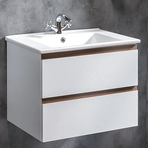 Тумба под раковину Boheme CAPOLDA 65 белая + ручка дерево 849-065-WW Тумба под раковину Boheme CAPOLDA 65 белая + ручка дерево 849-065-WW