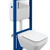 Комплект унитаза Cersanit CREA SQUARE (A68300) инсталляции LINK PRO и клавиши смыва ESTETICA пластик белый 68300 Комплект унитаза Cersanit CREA SQUARE (A68300) инсталляции LINK PRO и клавиши смыва ESTETICA пластик белый 68300