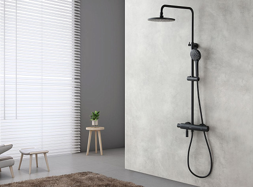 Душевая система Lemark Bronx LM3772BL термостатический, черный Душевая система Lemark Bronx LM3772BL термостатический, черный