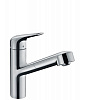 Картинка анонса товара «смеситель для кухни hansgrohe focus m42, однорычажный с вытяжным изливом 71814000»
