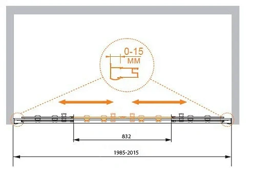 Душевая дверь Cezares Pratico BF-2 (200 см) прозрачное стекло PRATICO-BF-2-200-C-Cr Душевая дверь Cezares Pratico BF-2 (200 см) прозрачное стекло PRATICO-BF-2-200-C-Cr