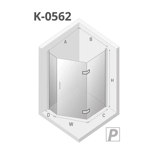 Душевой уголок NEW TRENDY NEW AZURA R (R) 100x80x195 K-0562 (хром) Душевой уголок NEW TRENDY NEW AZURA R (R) 100x80x195 K-0562 (хром)