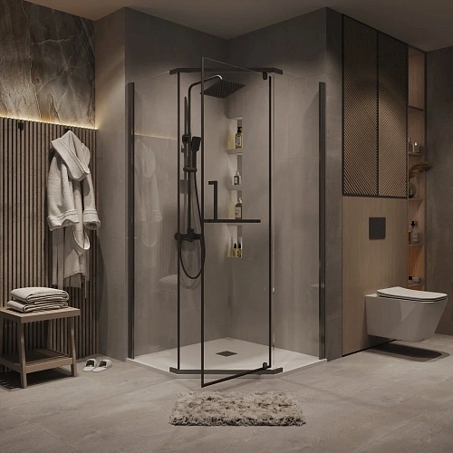 Душевой уголок GROSSMAN Pragma 302.K33.03.1010.42.00 (100x100x195) трапеция,распашн,графит сатин,стекло прозр Душевой уголок GROSSMAN Pragma 302.K33.03.1010.42.00 (100x100x195) трапеция,распашн,графит сатин,стекло прозр