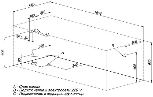 Акриловая ванна Aquanet Extra 170x70 00203931 Акриловая ванна Aquanet Extra 170x70 00203931