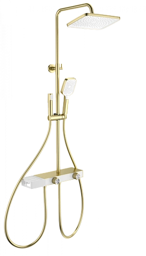 Душевая система Wonzon & Woghand с термостатом, брашированное золото (WW-B4161-BG) Душевая система Wonzon & Woghand с термостатом, брашированное золото (WW-B4161-BG)