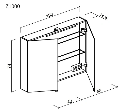 Зеркальный шкаф Sancos Hilton Z1000 Зеркальный шкаф Sancos Hilton Z1000