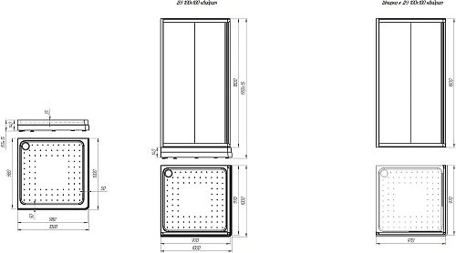 Душевой уголок Radomir Дрим 100 1-03-6-0-0-1191 квадратный, стекло матовое, поддон с каркасом и сифоном, профиль черный Душевой уголок Radomir Дрим 100 1-03-6-0-0-1191 квадратный, стекло матовое, поддон с каркасом и сифоном, профиль черный