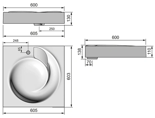 Раковина GROSSMAN NEO 60 см на стиральную машину 2606001 Раковина GROSSMAN NEO 60 см на стиральную машину 2606001