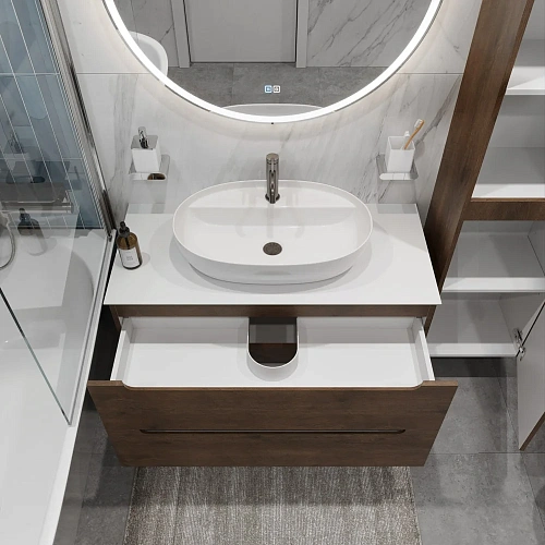 Тумба со столешницей и раковиной BelBagno ETNA 100 etna100rw-kepbo-1346-set подвесная ETNA100RW-KEPBO-1346-SET Тумба со столешницей и раковиной BelBagno ETNA 100 etna100rw-kepbo-1346-set подвесная ETNA100RW-KEPBO-1346-SET