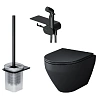 Унитаз подвесной AM.PM Spirit V2.0 CK70H1103B с гигиеническим душем, черный с сиденьем Унитаз подвесной AM.PM Spirit V2.0 CK70H1103B с гигиеническим душем, черный с сиденьем