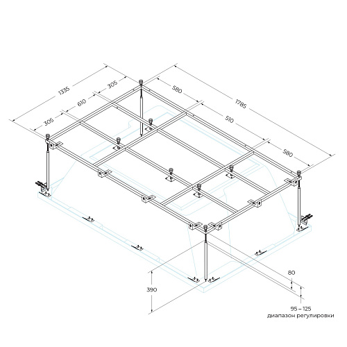 Каркас для ванны CEZARES PLANE_DUO-MF 1785x1335 Каркас для ванны CEZARES PLANE_DUO-MF 1785x1335