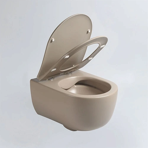 Унитаз подвесной Vincea Evo VT1-34SMC безободковый, цвет капучино матовый, ультратонкое soft-close с Унитаз подвесной Vincea Evo VT1-34SMC безободковый, цвет капучино матовый, ультратонкое soft-close с