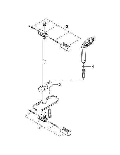 Душевой гарнитур GROHE Euphoria (27266001) (душевая лейка, штанга 600 мм, шланг 1750 мм) хром Душевой гарнитур GROHE Euphoria (27266001) (душевая лейка, штанга 600 мм, шланг 1750 мм) хром