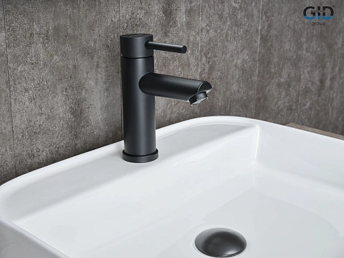 Смеситель для раковины Gid Berlin SS080-BM-K SS080BMK черный матовый Смеситель для раковины Gid Berlin SS080-BM-K SS080BMK черный матовый