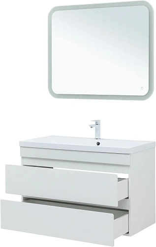 Тумба под раковину Aquanet Нота New 100 белый глянец 00335420 подвесная Тумба под раковину Aquanet Нота New 100 белый глянец 00335420 подвесная
