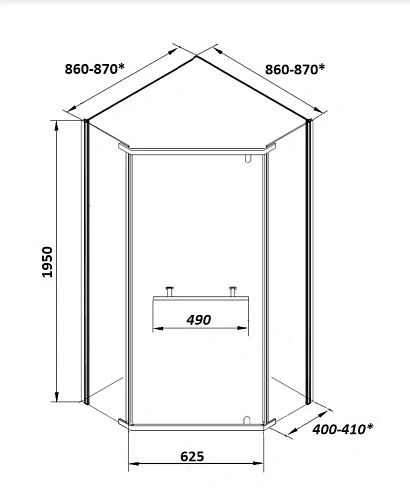 Душевой уголок Ceruttispa CHIKA ZP91T без поддона 90х90х195 Душевой уголок Ceruttispa CHIKA ZP91T без поддона 90х90х195