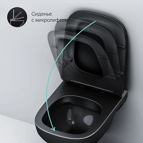 Унитаз подвесной AM.PM X-Joy S C85A1700MBSC безободковый, с сиденьем микролифт, черный матовый Унитаз подвесной AM.PM X-Joy S C85A1700MBSC безободковый, с сиденьем микролифт, черный матовый