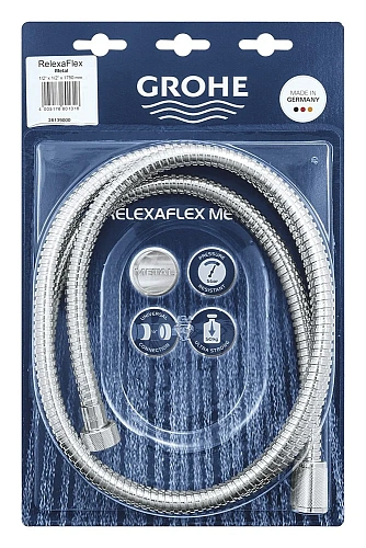 Душевой шланг GROHE металлический, хром 1750 мм (28139000) Душевой шланг GROHE металлический, хром 1750 мм (28139000)
