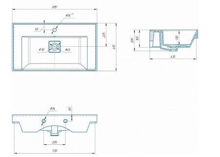 Раковина Kirovit Грэмми 800 4610119205225 Раковина Kirovit Грэмми 800 4610119205225