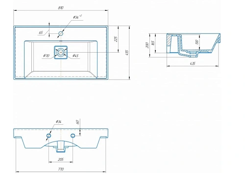 Раковина Kirovit Грэмми 800 4610119205225 Раковина Kirovit Грэмми 800 4610119205225