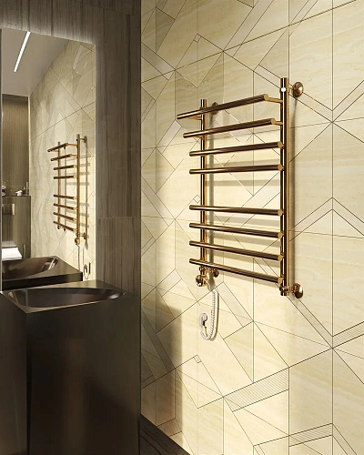 Полотенцесушитель электрический EWRIKA Медея Pr 80х50 L, золото 473299 Полотенцесушитель электрический EWRIKA Медея Pr 80х50 L, золото 473299